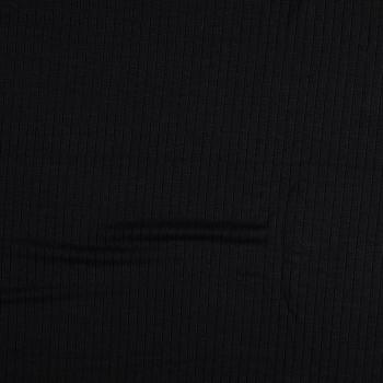 Rippenjersey - uni, schwarz